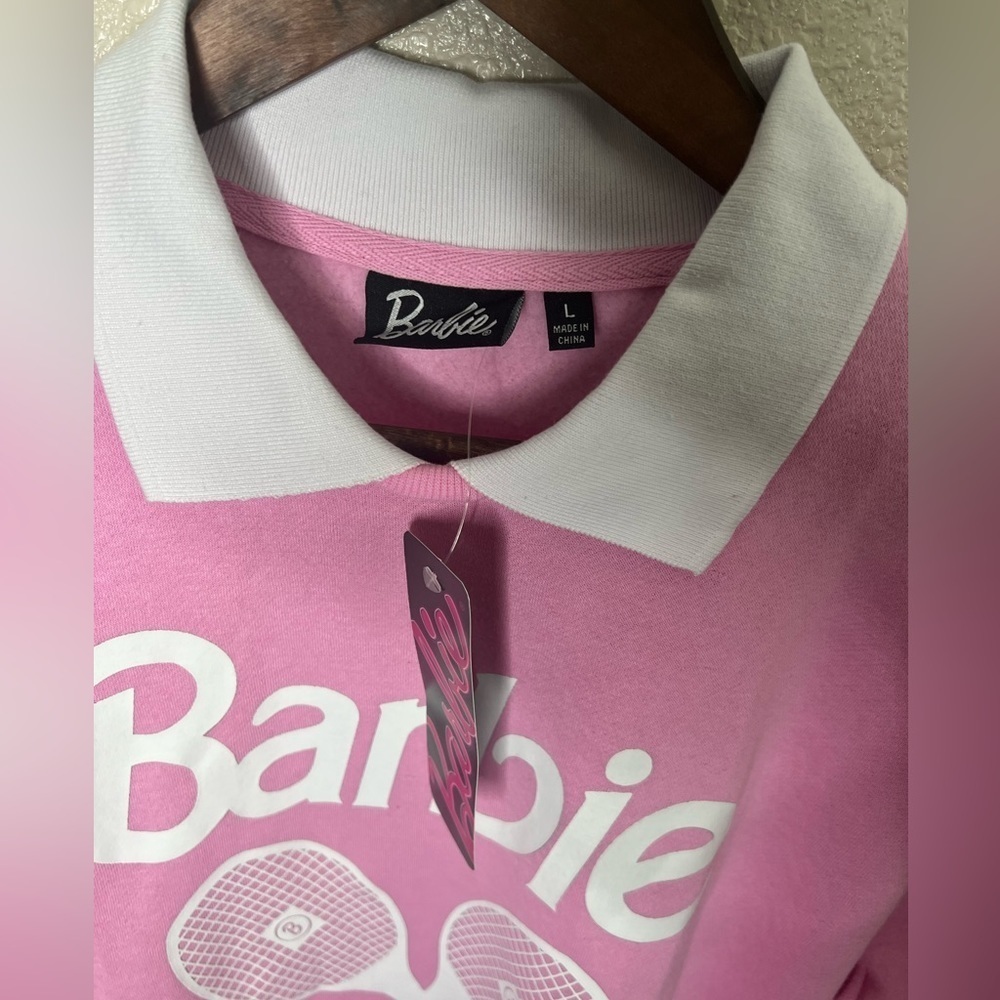 Rare Barbie Graphic Pink Collar Sweatshirt - Picture 11 of 11